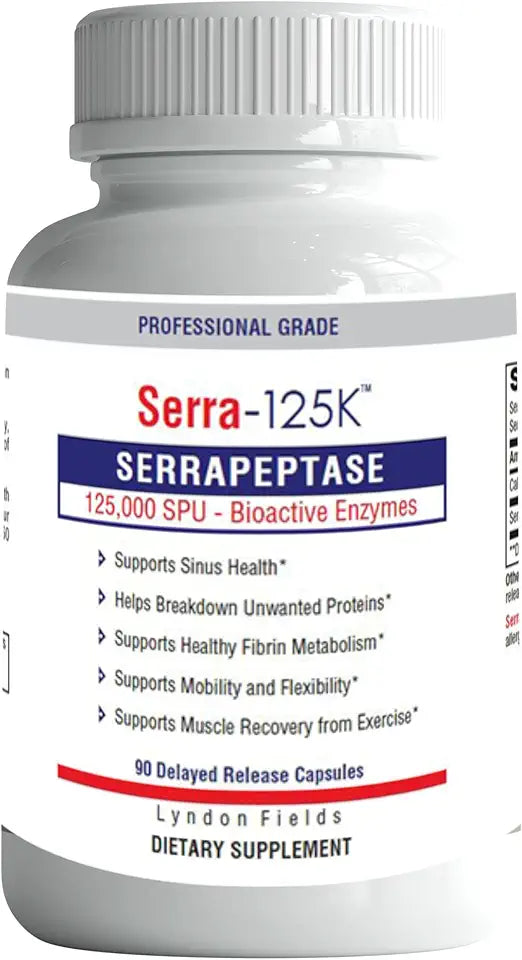 Extra Strength Serrapeptase 90 Vegan Capsules Delayed Release L9580