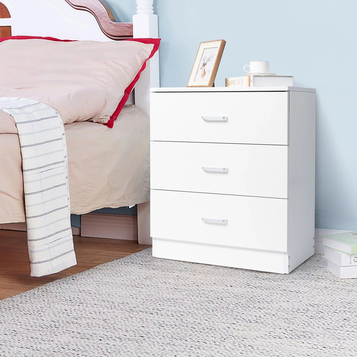 Set of 2 White 3 Drawer Dresser R4947