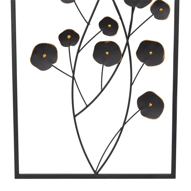 Black Metal Floral Wall Decor (Set of 2) B574156
