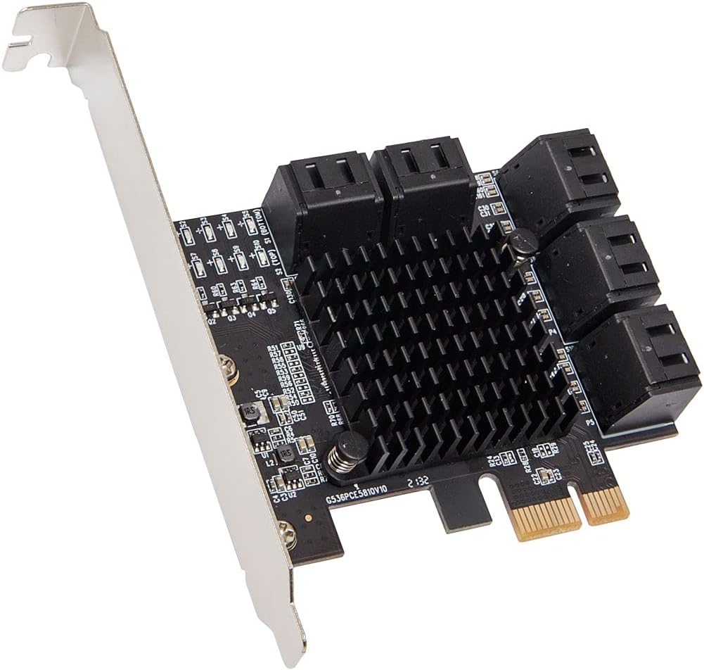 10 Port SATA III to PCIe 3.0 x1 Non-RAID Expansion Card Low Profile Bracket A356731