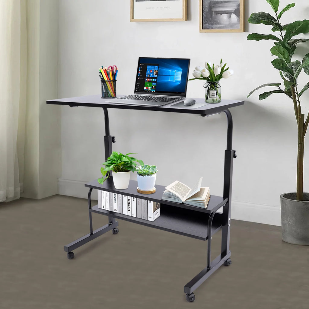 Height Adjustable Mobile Computer Desk with Wheels K97487