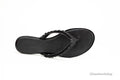 Black Leather Flip Flop Sandals Z7732