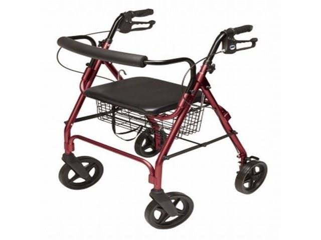 Red 4-Wheel Rollator E245