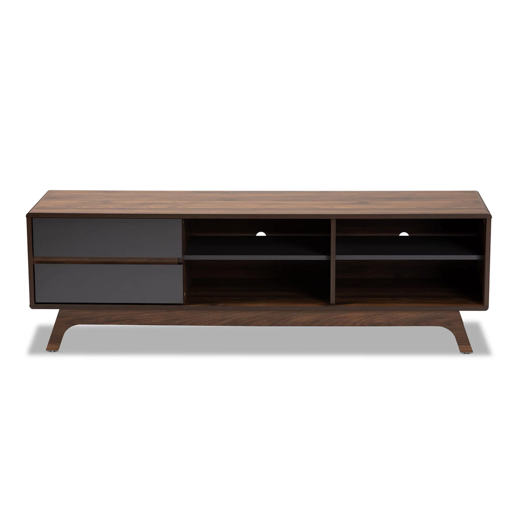 Grey Walnut 2-Drawer Wood TV Stand N83945