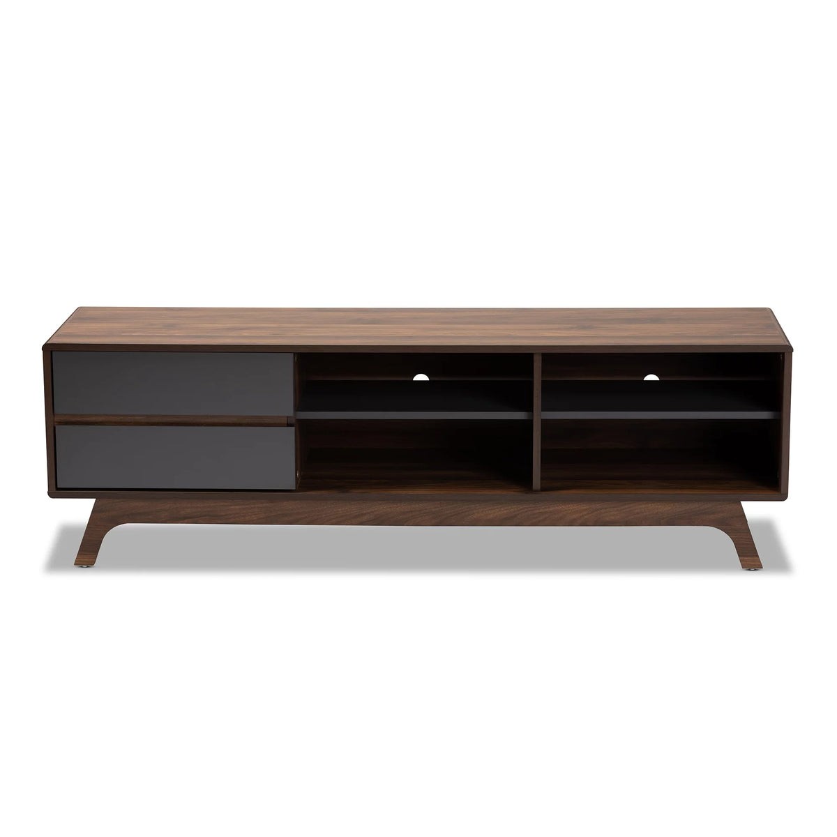 Grey Walnut 2-Drawer Wood TV Stand N83945