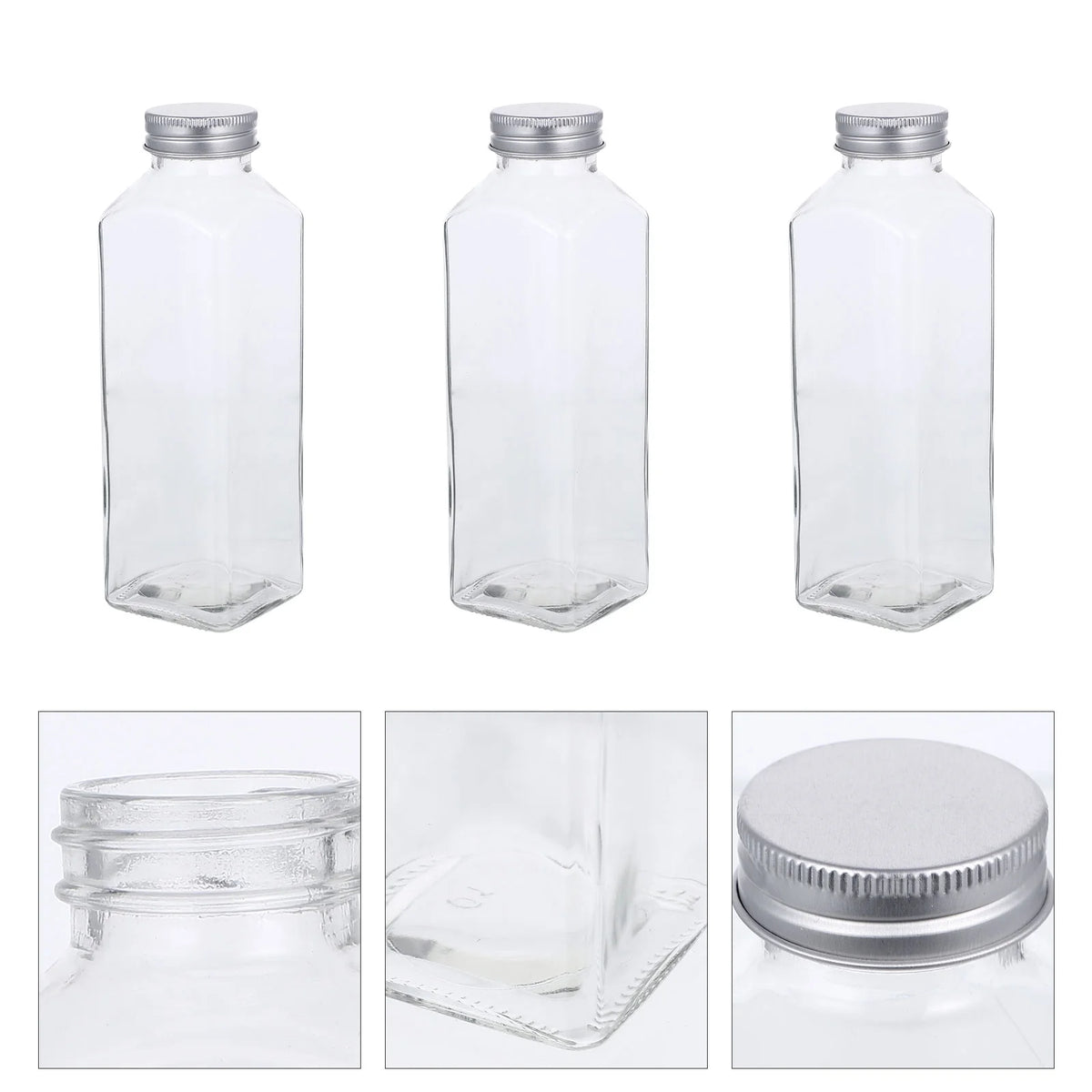 6 Pcs Glass Storage Bottles with Lid X897