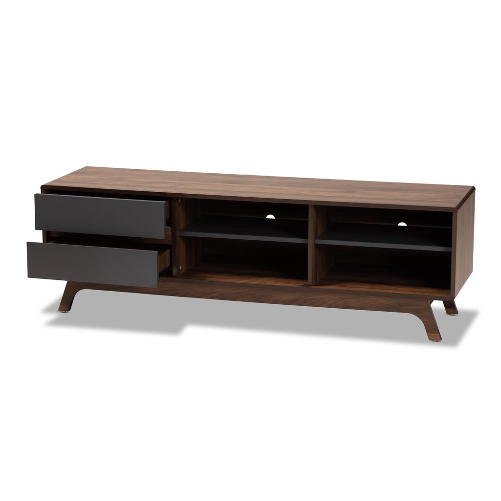 Grey Walnut 2-Drawer Wood TV Stand N83945
