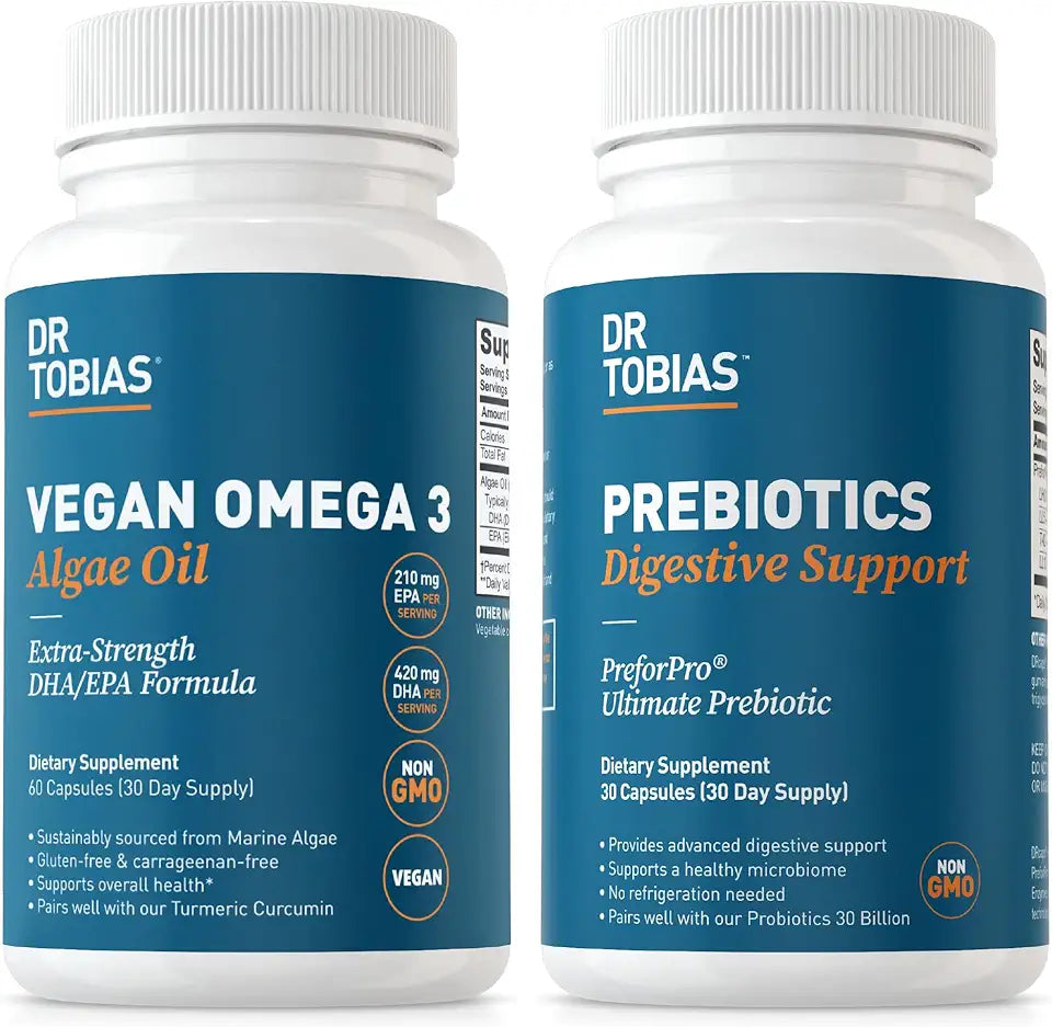 Vegan Omega 3 Algae Oil and Prebiotics Supplements E1633