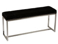Black Velvet Narrow Bench with Nailhead Trim A603787