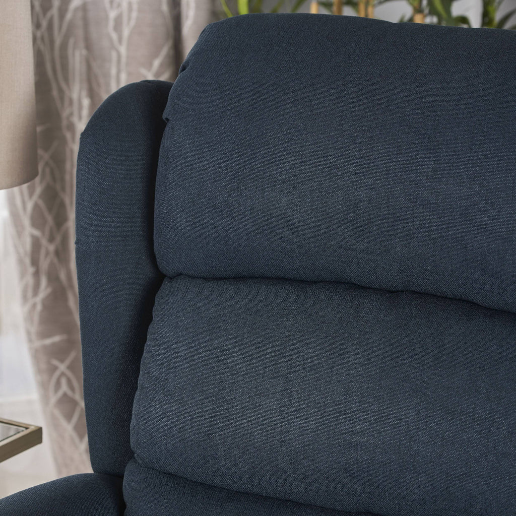 Navy Blue Tufted Fabric Power Recliner R767007