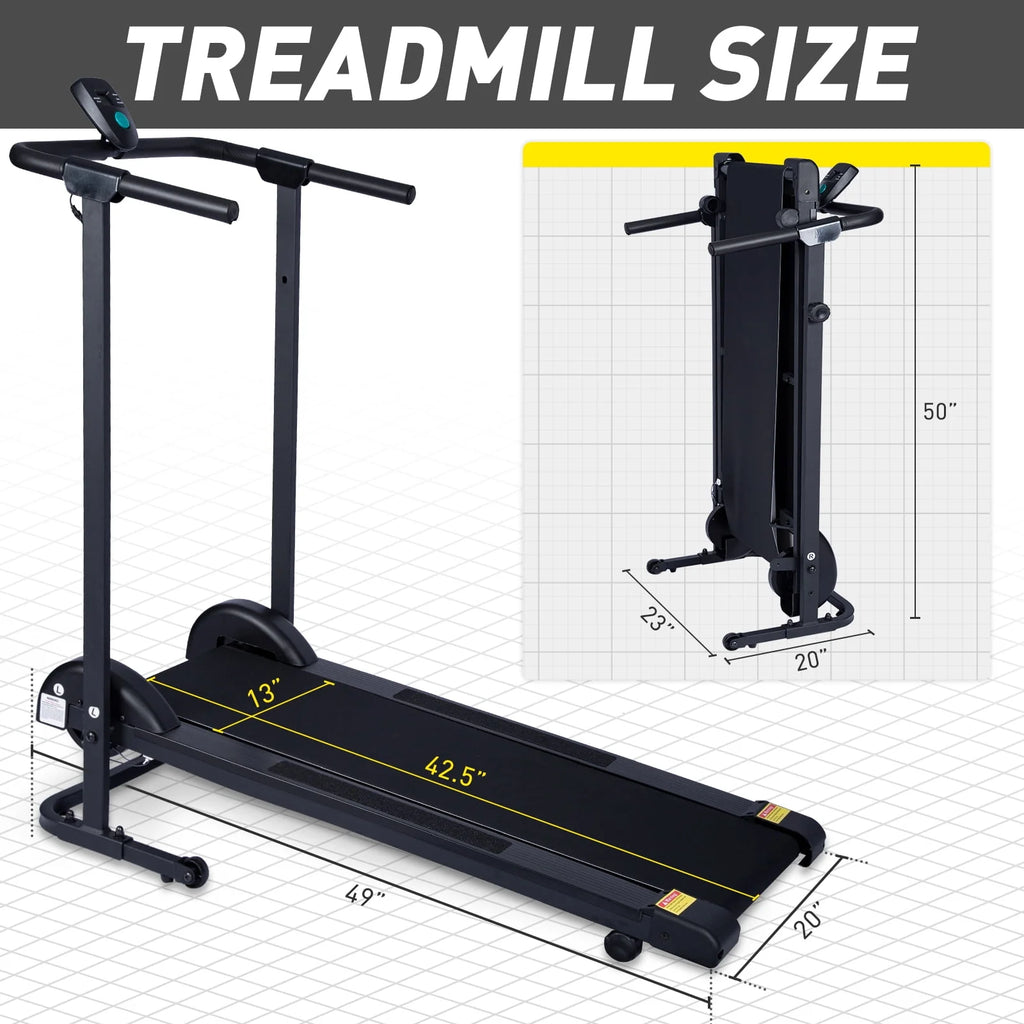 Manual Non Electric Treadmill with 10° Incline Foldable X1121
