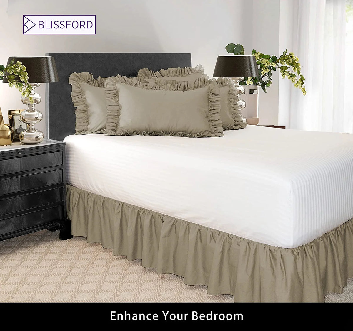 Twin Stone 18 inch Drop Poly/Cotton Bed Skirt P64087