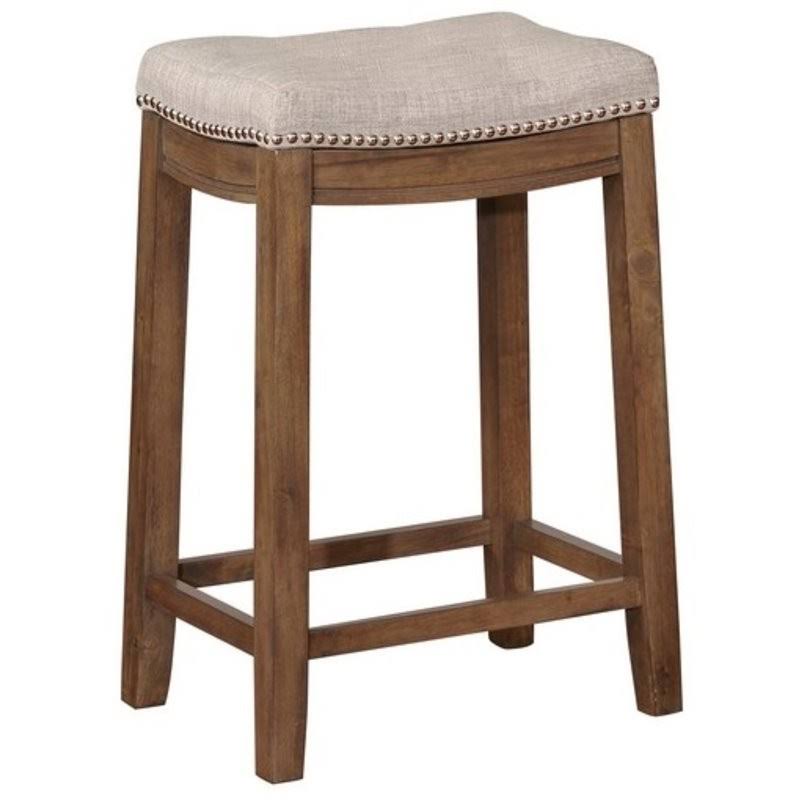 Rustic Brown Wood Counter Stool Q119928