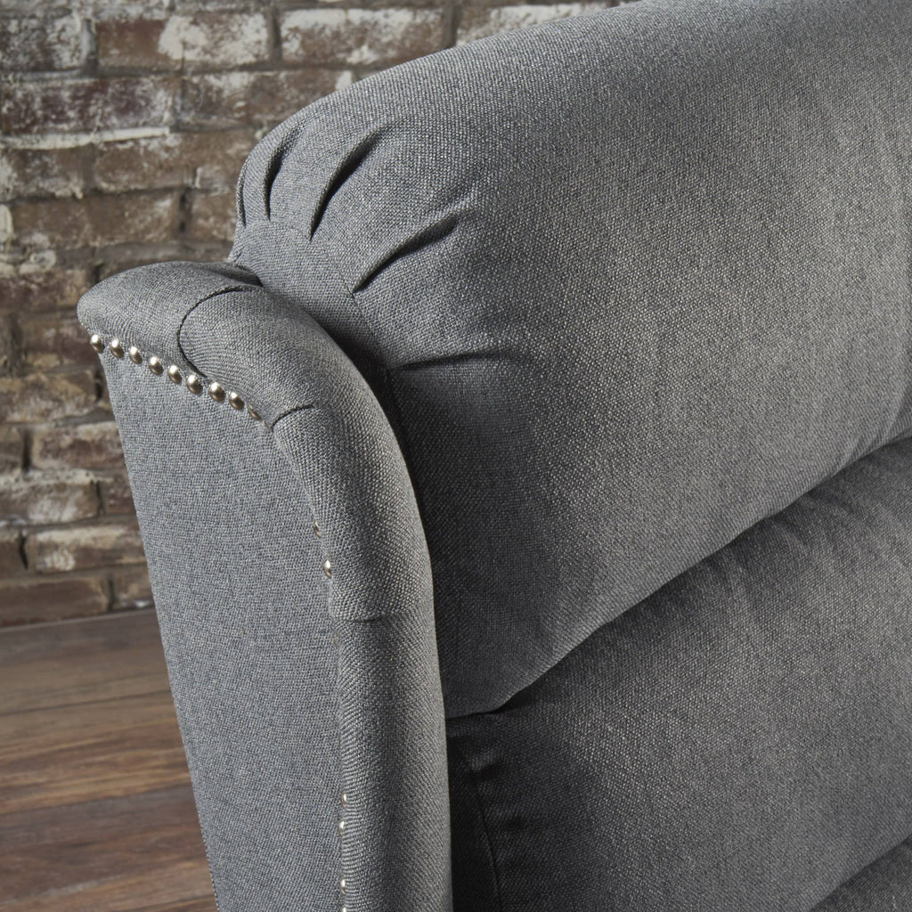 Navy Blue Tufted Fabric Power Recliner R767007