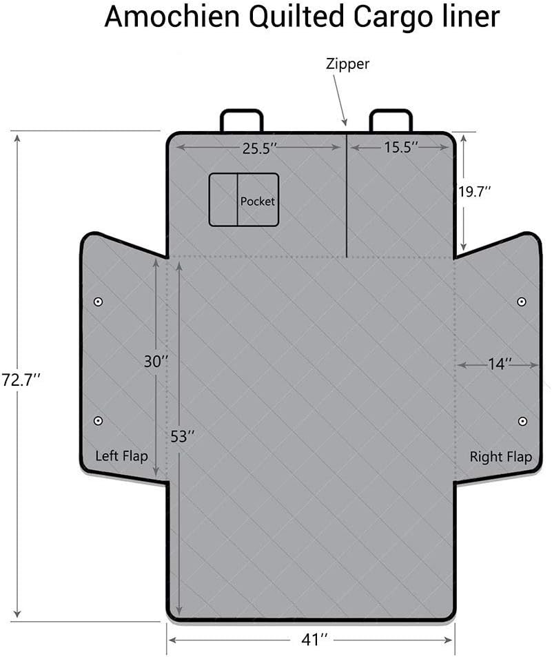 Black Waterproof SUV Cargo Liner with Side Walls Protector and Bumper Flap M611